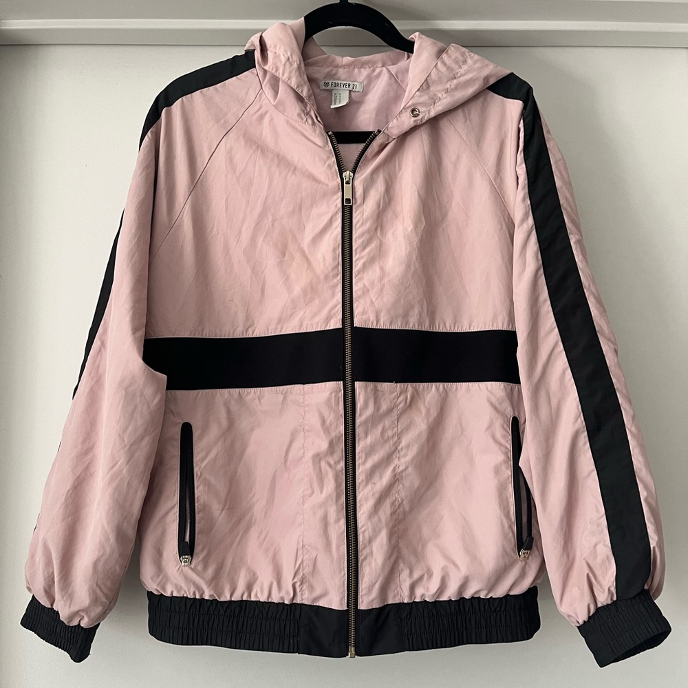 Forever 21 | Lightweight Windbreaker | Blush/Black | M